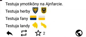 Ślōnske fany i herby jako ymotikōny