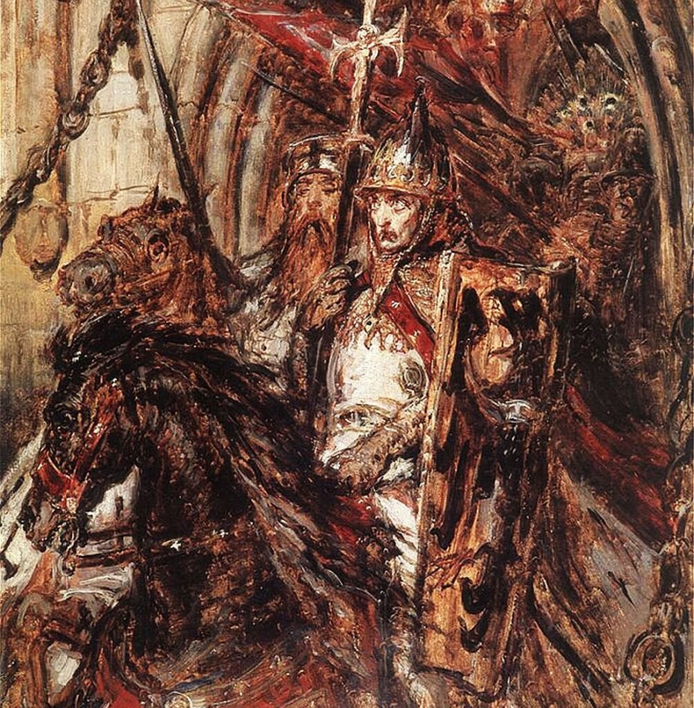 Jan Matejko – Princ Hynryk wyjyżdżo z Legnice, 1866, szkic.
