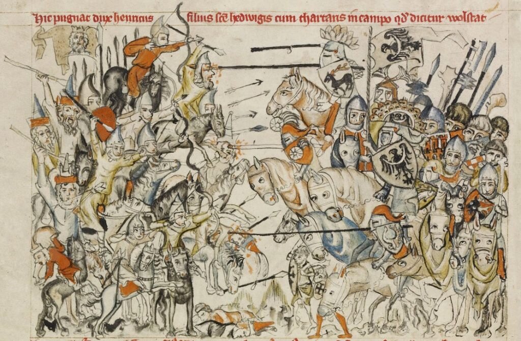 Niyznōmy autōr – Batalijo pod Legnicōm we „Legyńdzie ô świyntyj Jadwidze”, 1353.